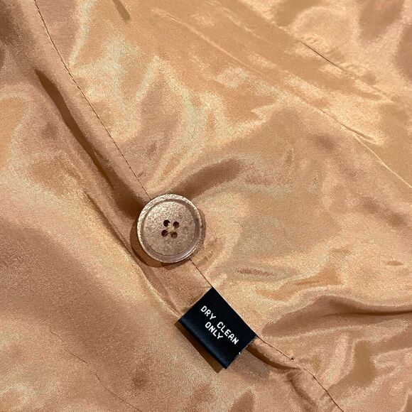 Vintage Linda Allard Ellen Tracy Blazer Jacket Wool Blend Camel with Gold Sz 8 - Picture 6 of 7